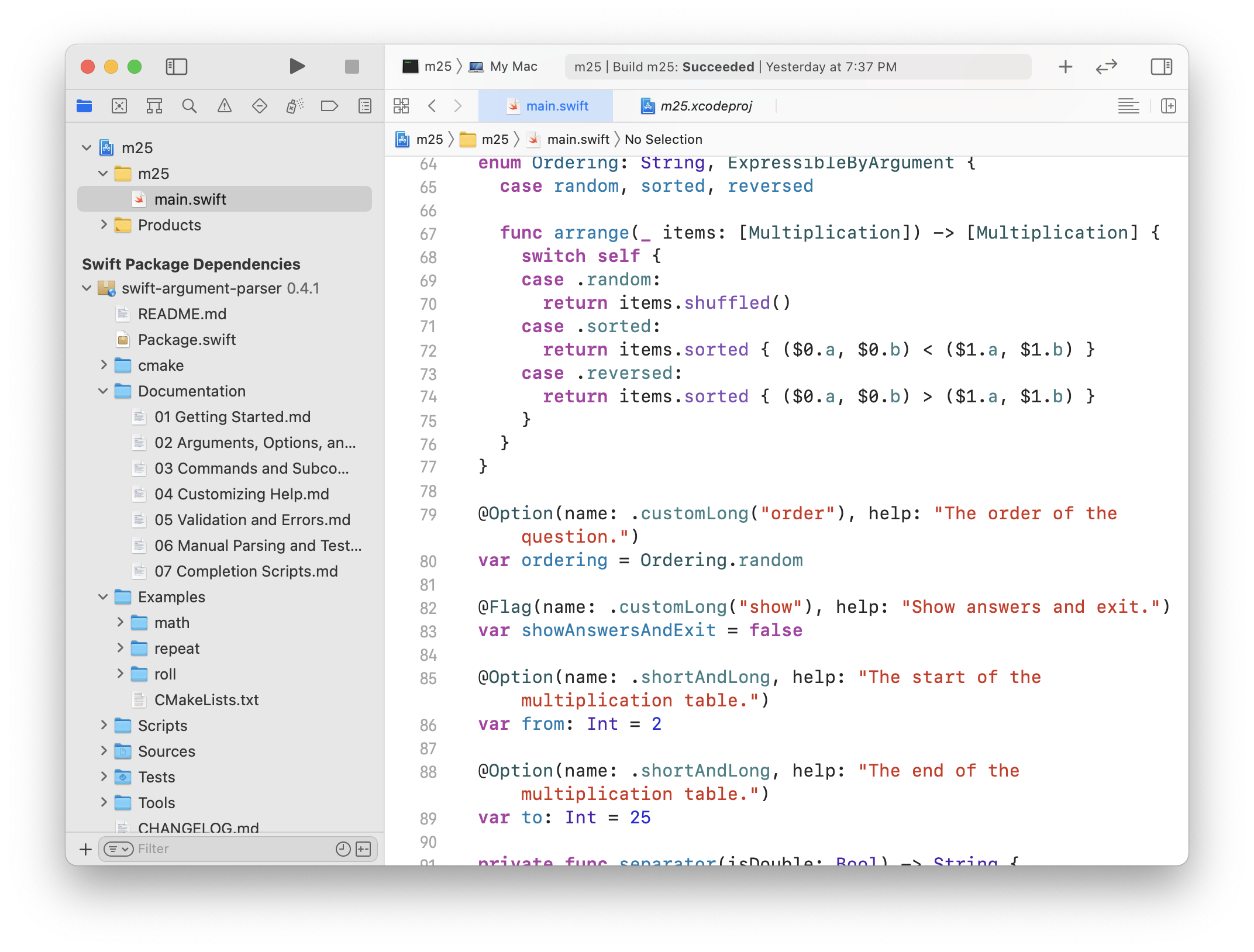 Documentation and Examples in Xcode